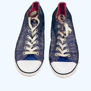 Converse All Star Purple Sparkle Sneakers Shoes Girls 5 Metallic Retro